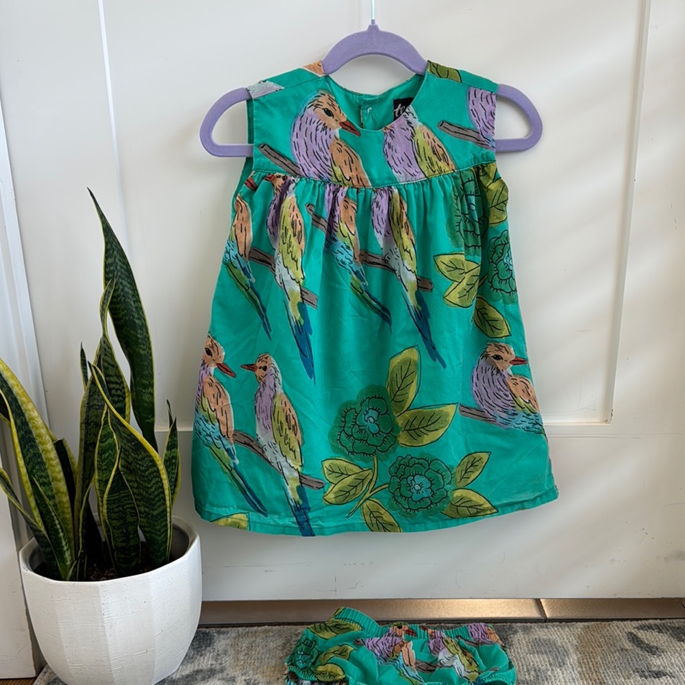 2T Tea Collection Colorful Bird Print Dress
